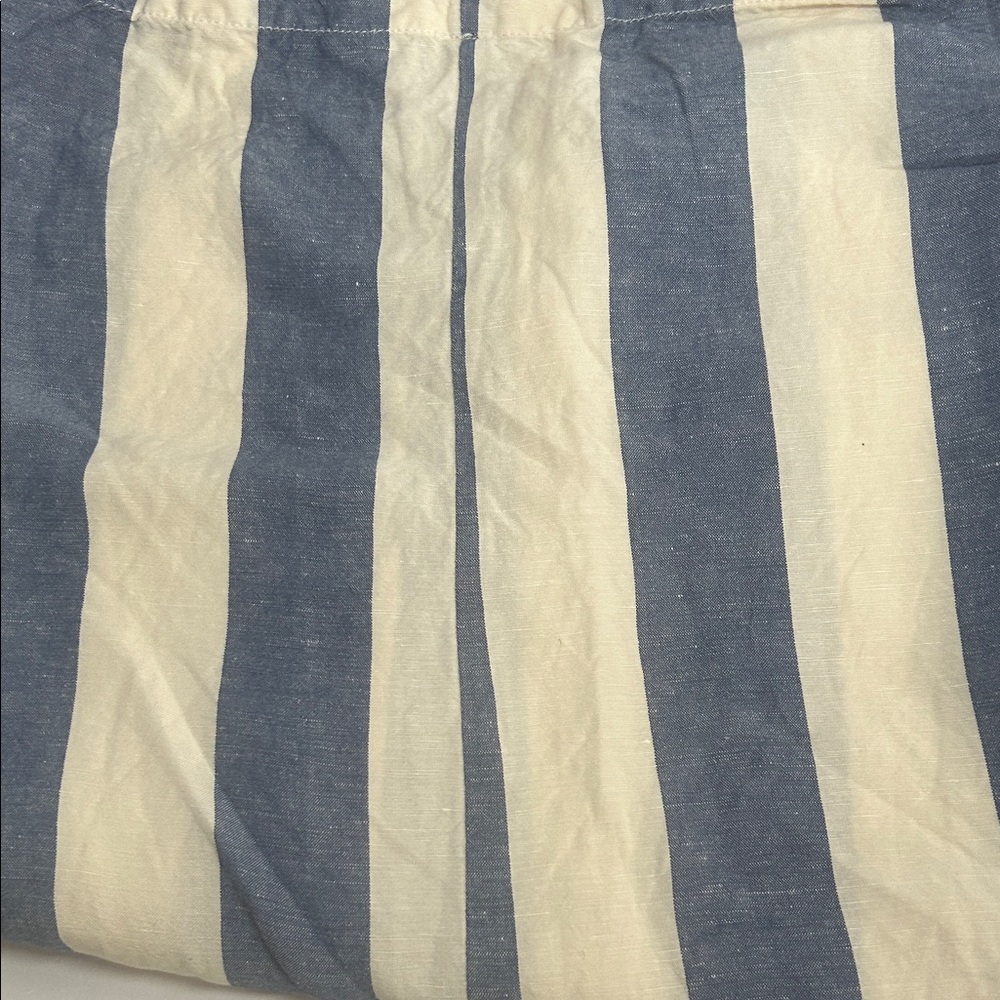 Striped Blue and Cream Wide-Leg Pants - Picture 12 of 14